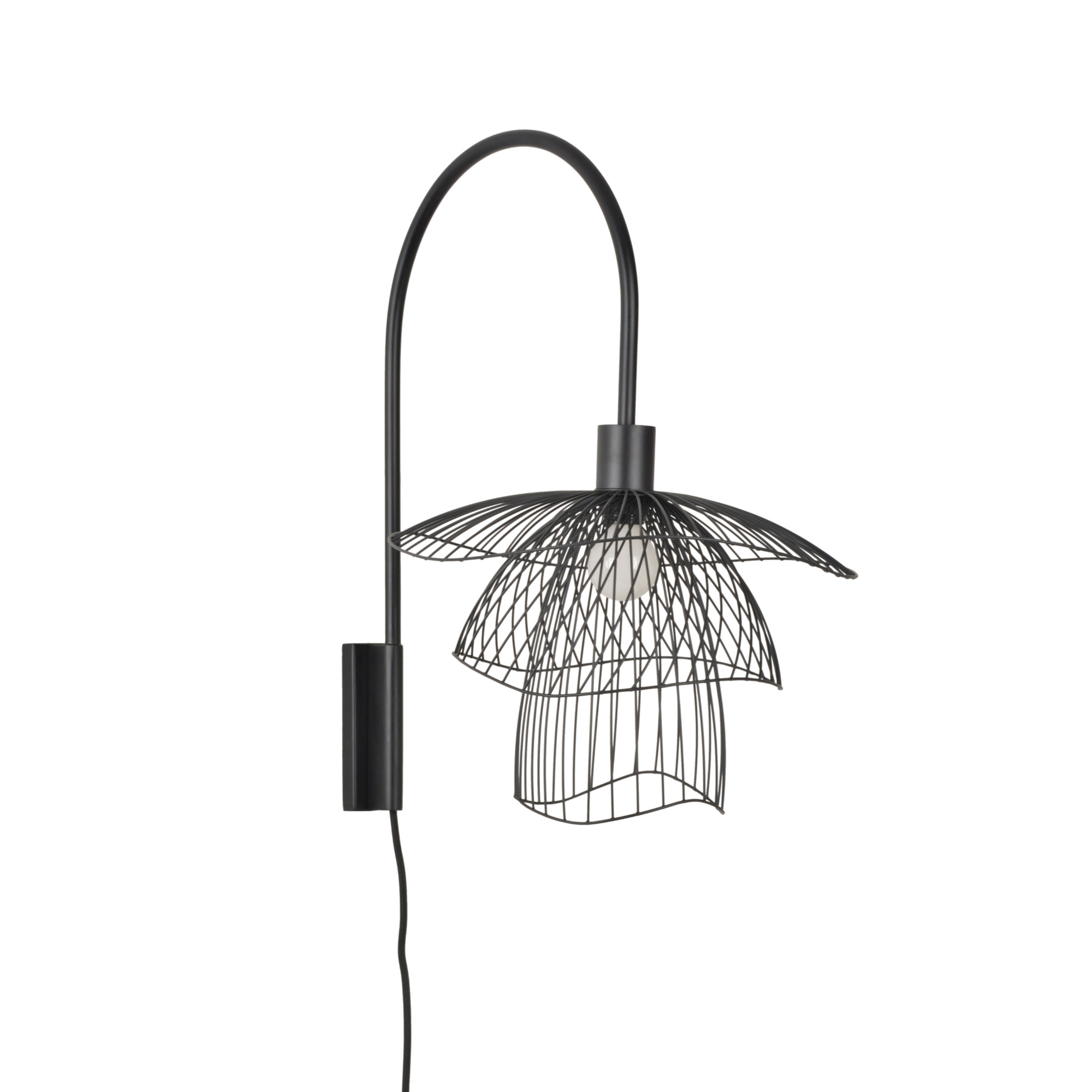 Kinkiet Papillon XS, czarny, metal, E14 - Forestier