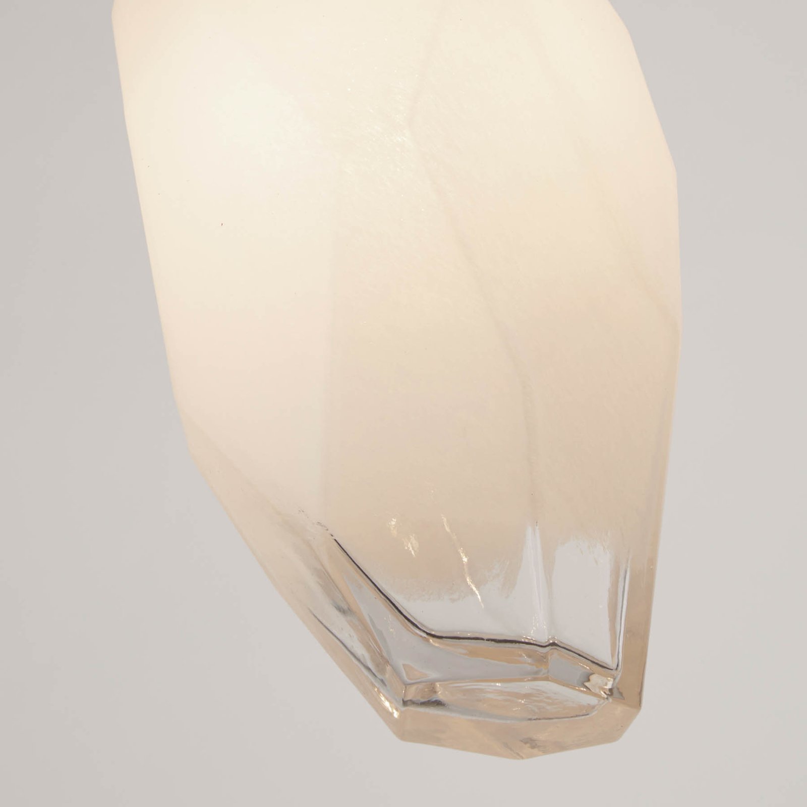 Rocky pendant light, 1-bulb, brass-coloured, steel, glass