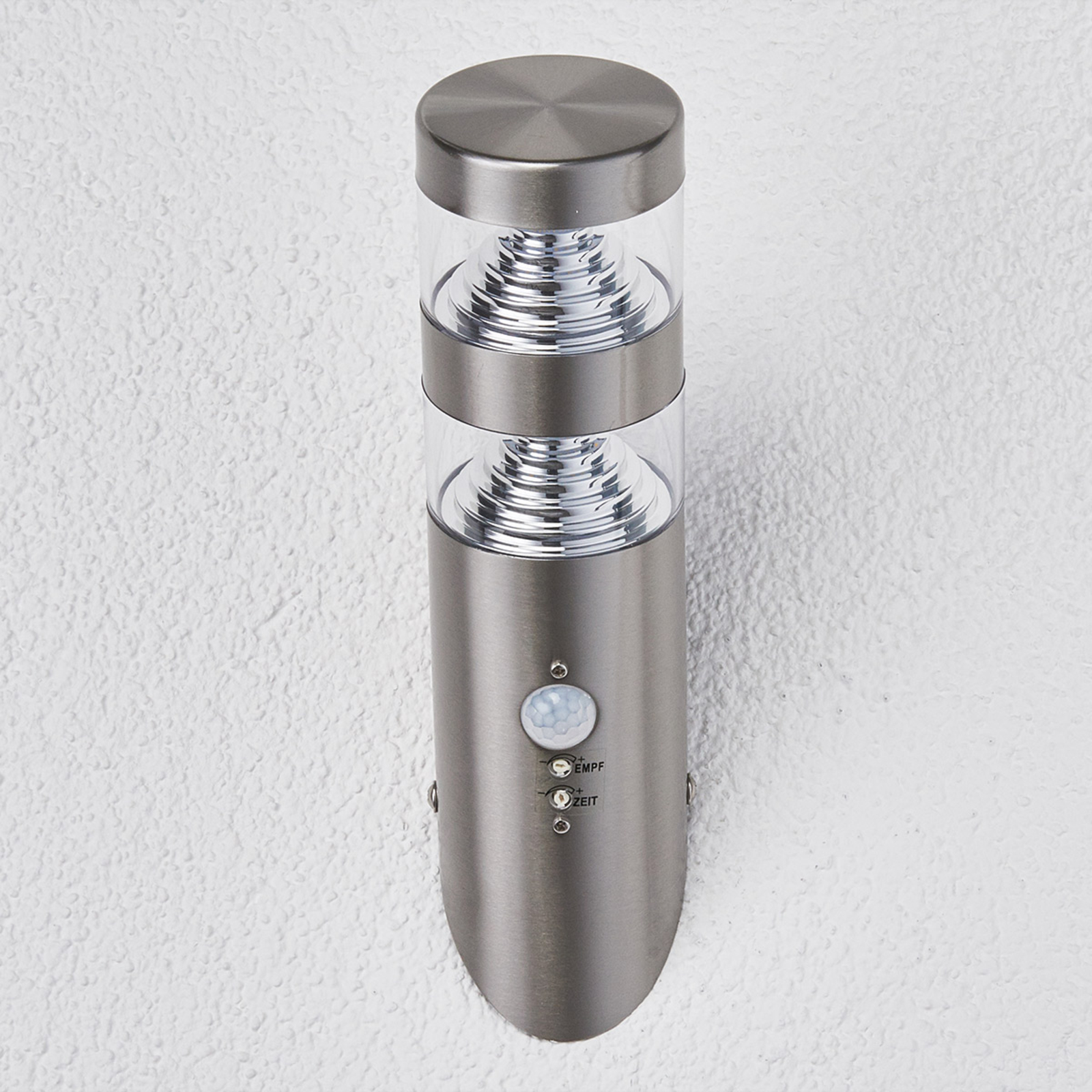 LEDEdelstahlAußenwandleuchte Lanea schräg Sensor Lampenwelt.de