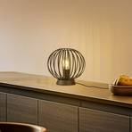 Lindby asztali lámpa Maivi, fekete, 25 cm, vas, kalitka