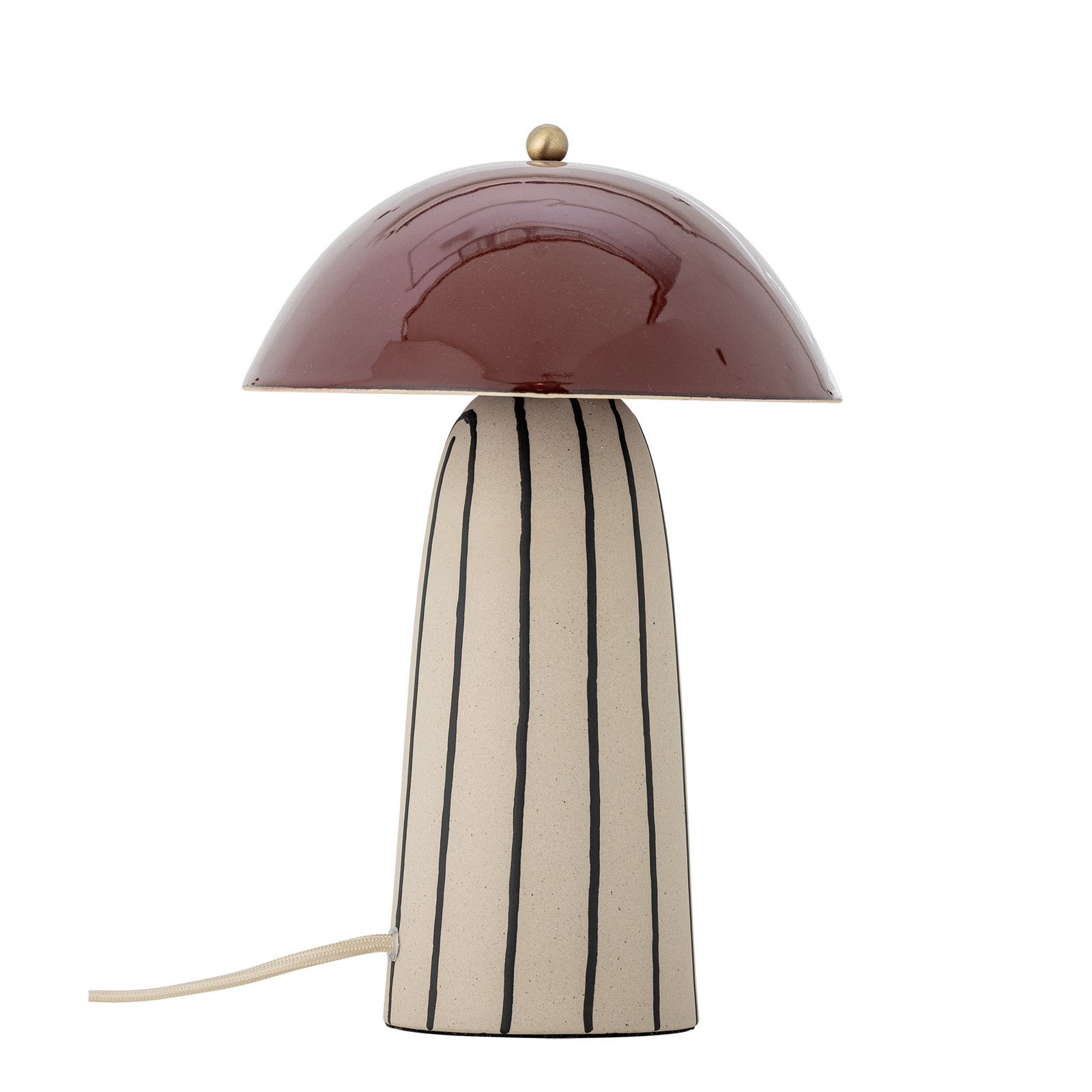Lampada da tavolo Arvid, rosso scuro/crema - Bloomingville