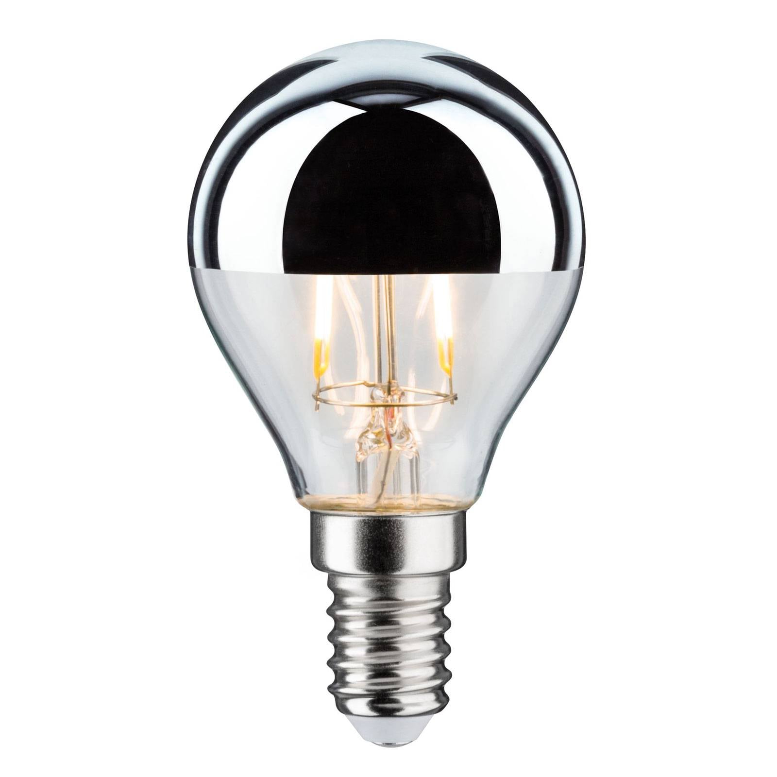 LED-Lampe E14 827 Tropfen Kopfspiegel silber 2,6W