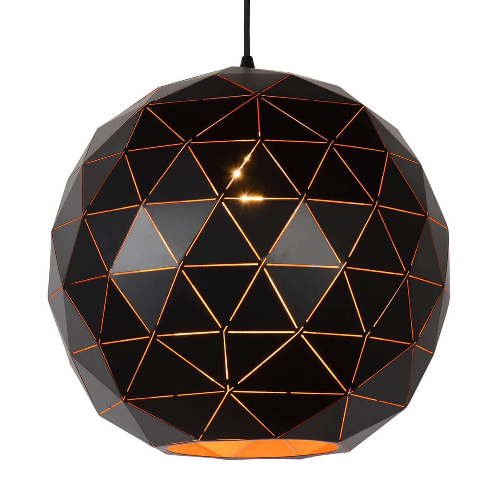 Lucide Black pendant lamp Otona made of metal, for Living / Dining Room, metal, E27, 60 W, H: 36 cm