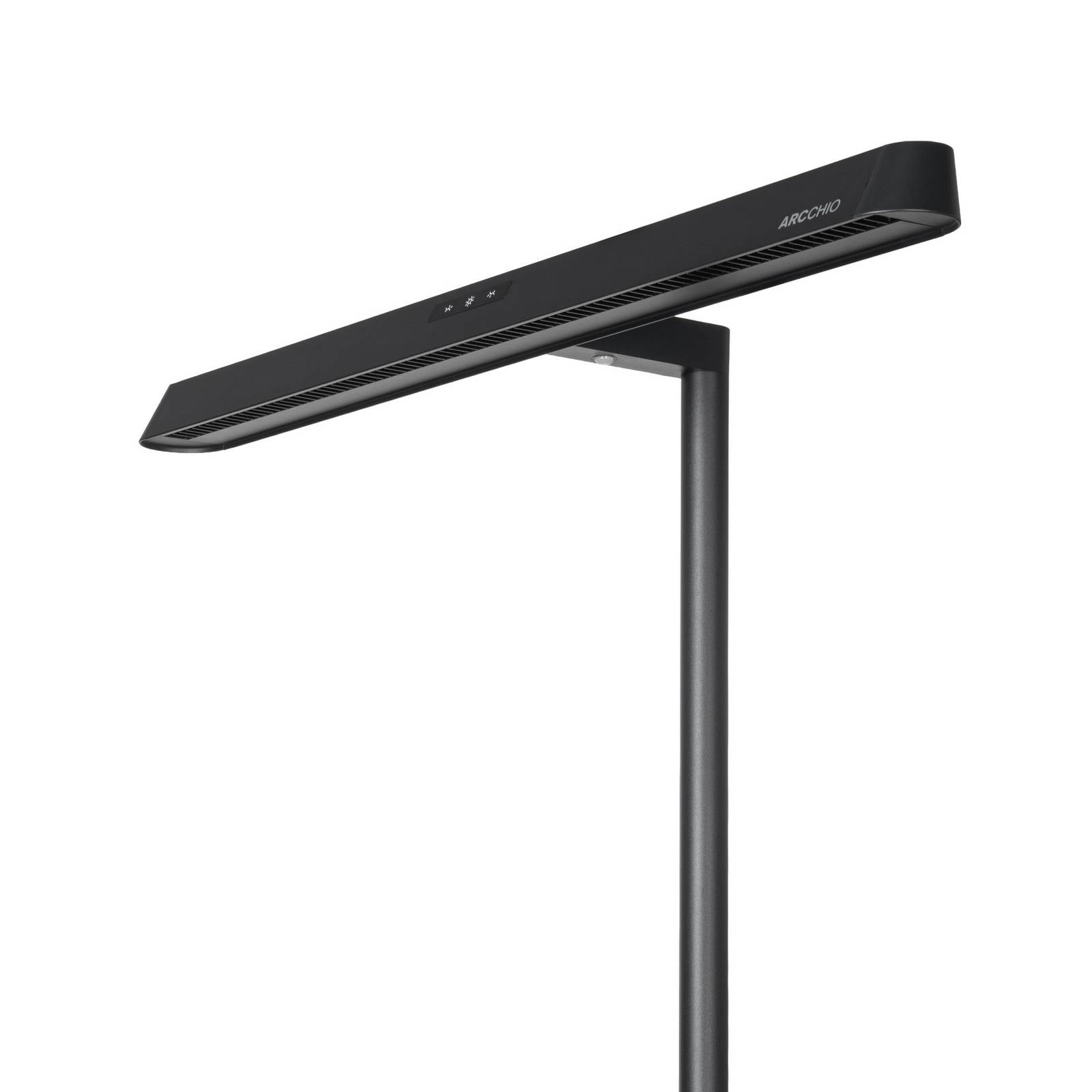 Lampa z klipsem LED Arcchio Shax, czarna, z czujnikiem, ściemniana, 4 000 K