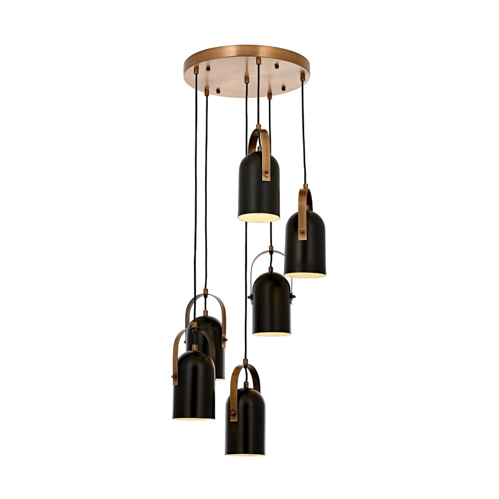 Hängeleuchte Esra, schwarz, Ø 40 cm, Metall, 6-flammig
