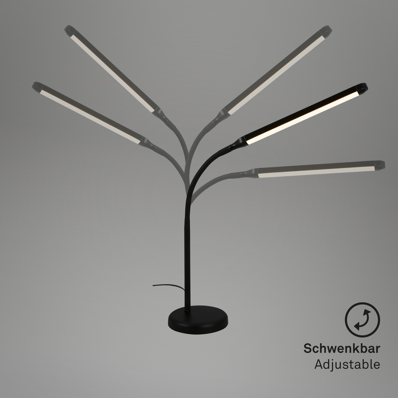 Lampe de table LED Pivaz, Touchdimmer, noir