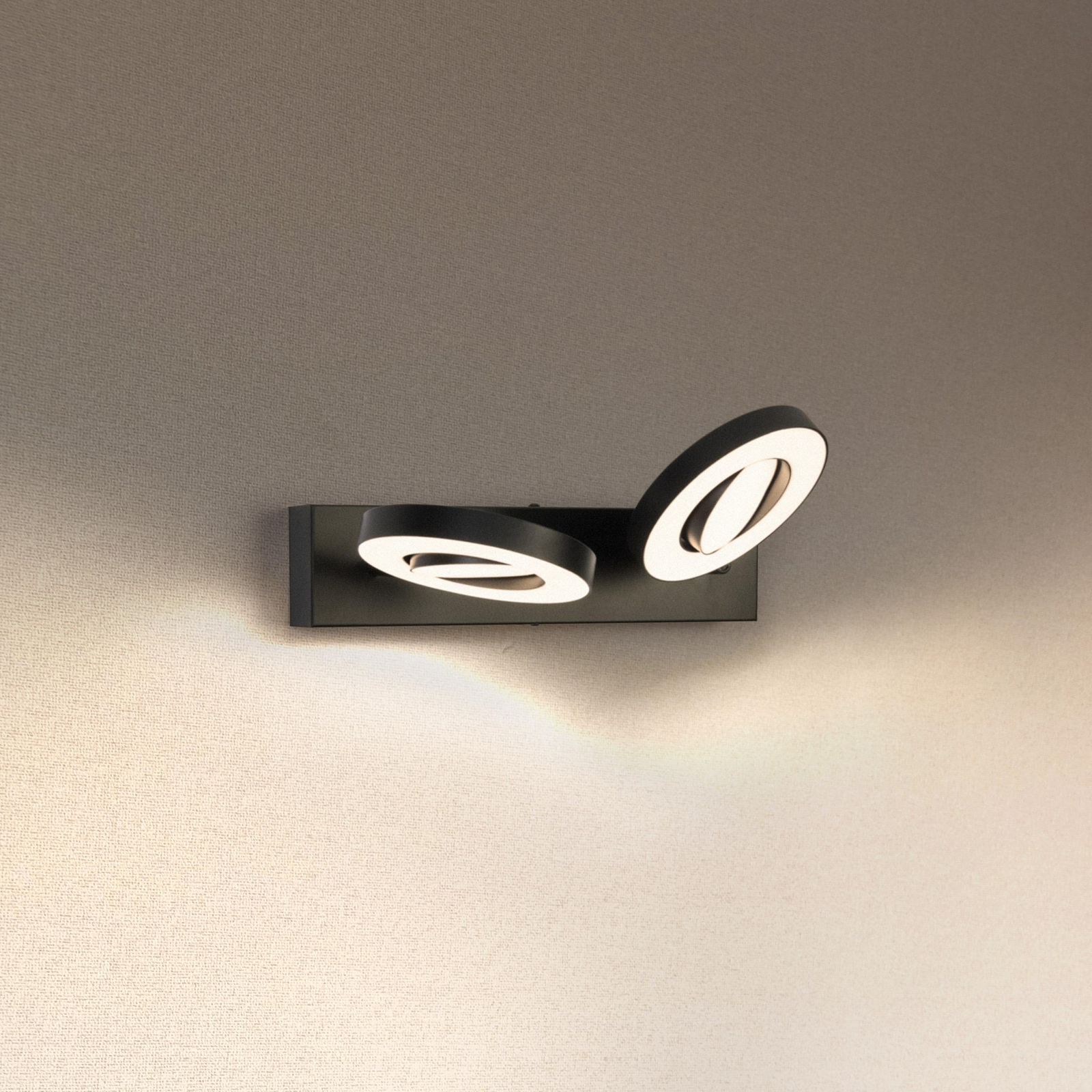 LEDVANCE Faretto da soffitto Saturn, CCT, a 2 luci, nero