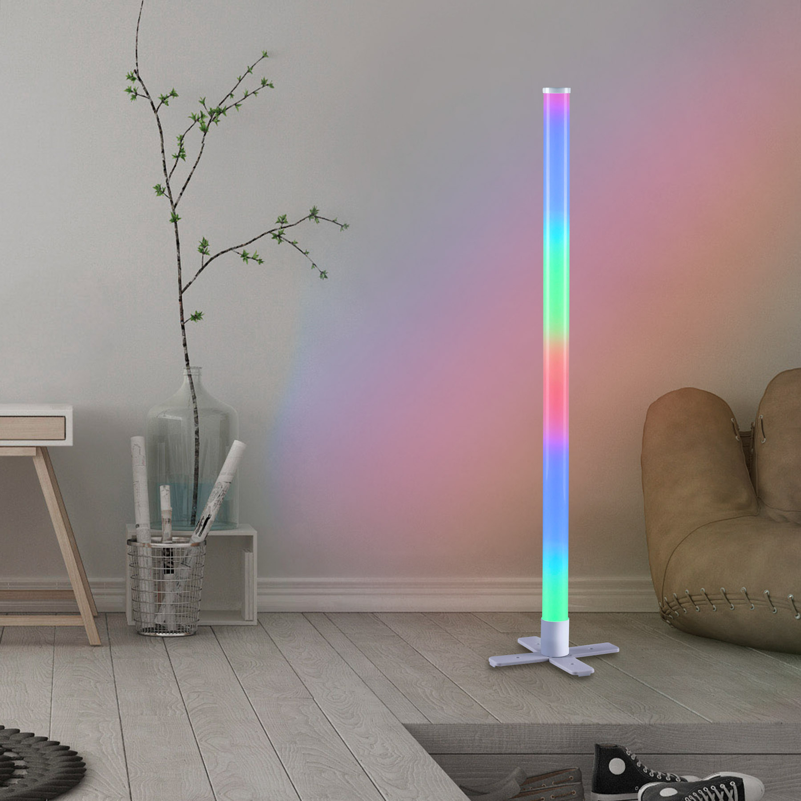 Candeeiro de pé LED Ringo, RGB com 3 modos de sincronização de música