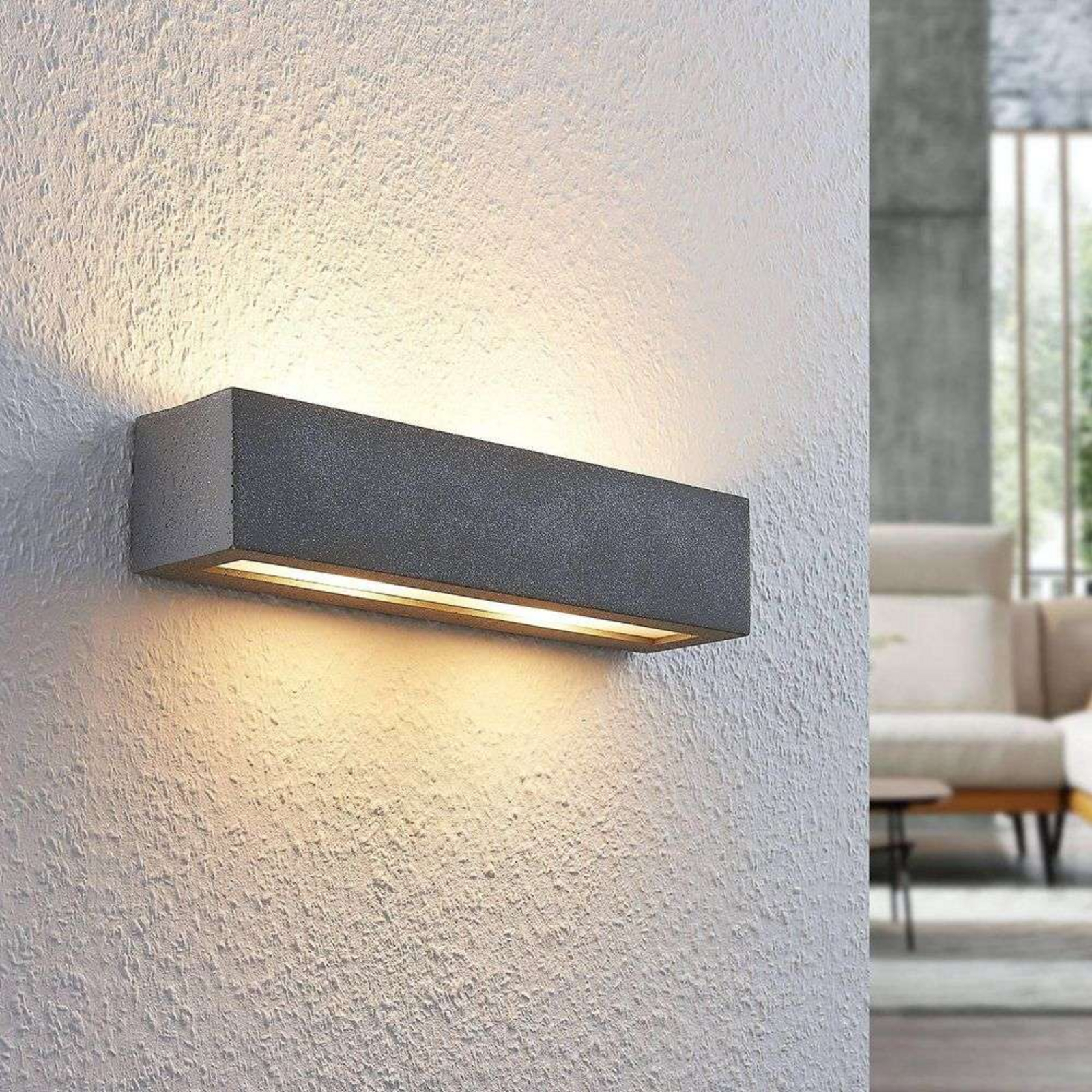 Nellie LED Aplică de Perete L35,3 Concrete - Lindby