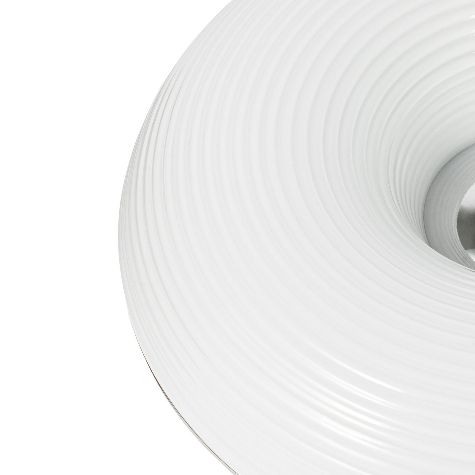 Lindby LED-Tischleuchte Fjora, weiß/chrom, Ø 30 cm, dimmbar