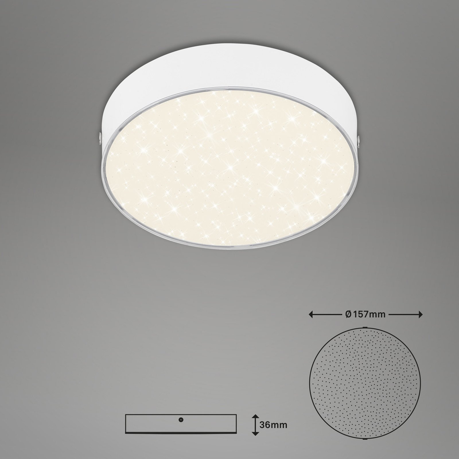 LED Star plafondlamp, Ø 15,7 cm, wit