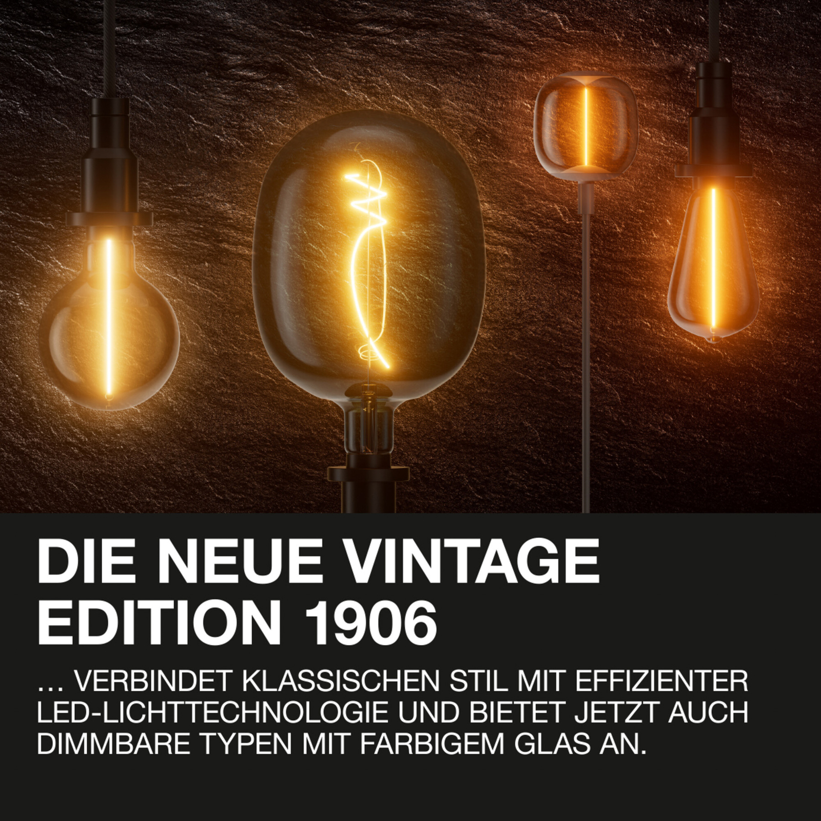 Ampoule bougie LED OSRAM Vintage 1906, E14 filament 4W 824 or