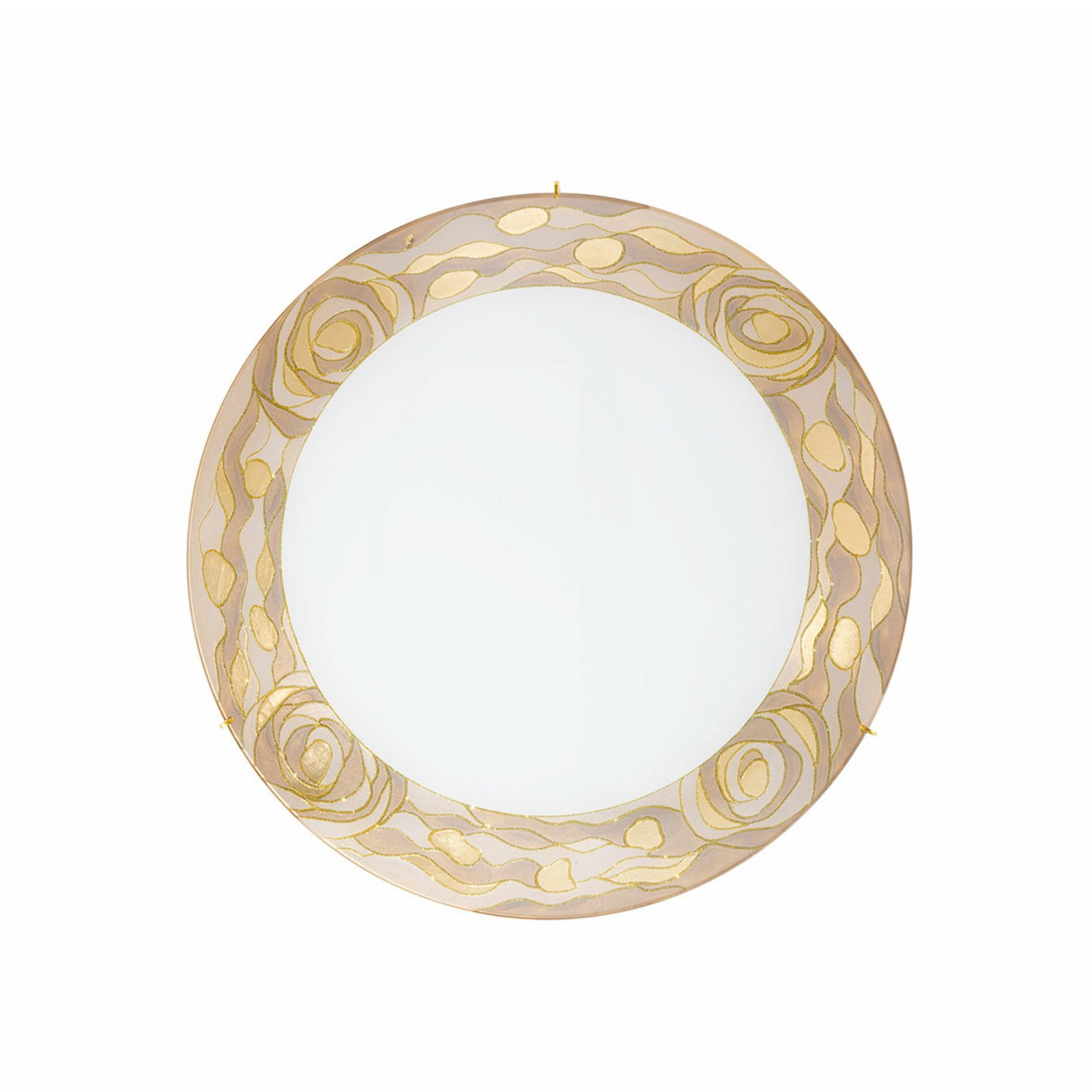 Kolarz Serena plafonieră culoare crem Ø 40 cm metal/vidră - Camera de zi / sufragerie - design - crem alb - Sticlă