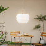 Lindby Arona outdoor hanging light, Ø 38 cm, white