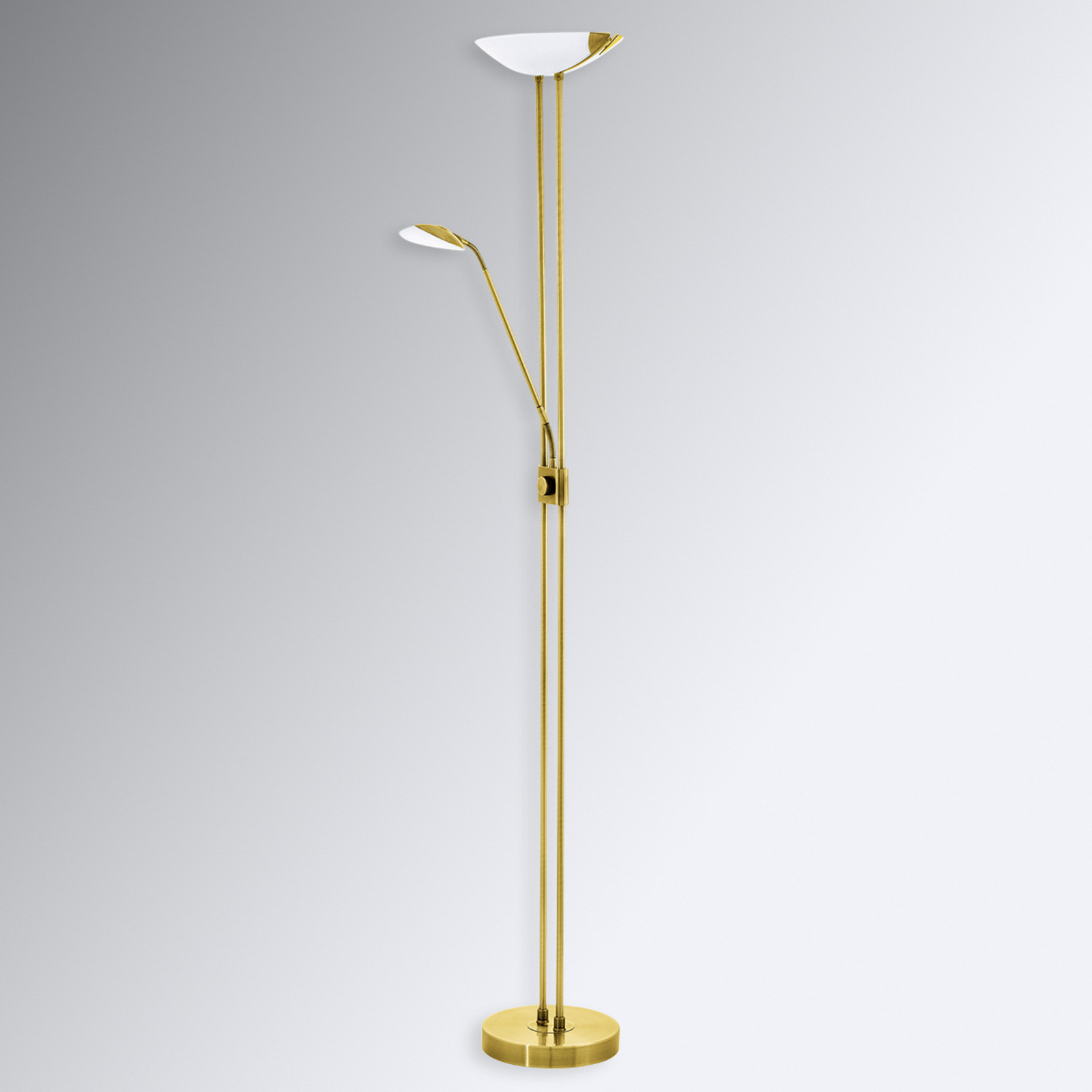 EGLO Baya LED floor lamp in a brass look, for Living / Dining Room, steel, glass, plastic, energy efficiency: A+, H: 180 cm
