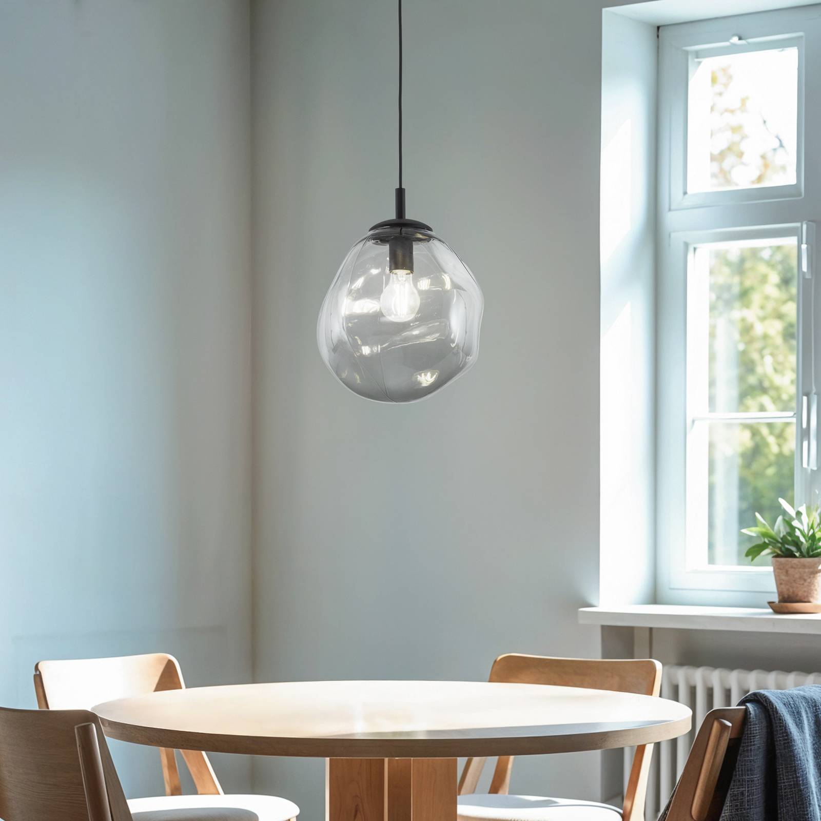 Lampa wisząca Sol Mini, szkło, Ø 25 cm, czarny/grafitowo-szary