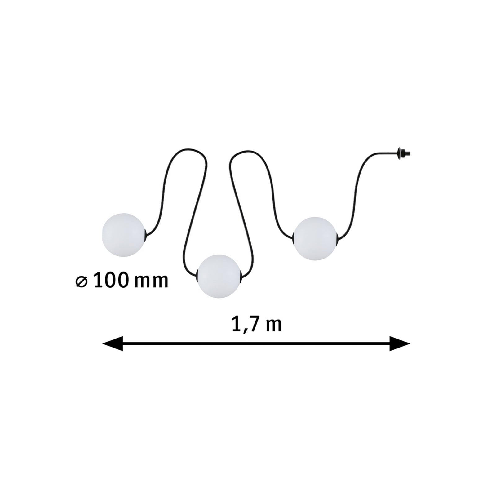 Guirlande lumineuse LED Paulmann Taina, rallonge de 2 m, IP67