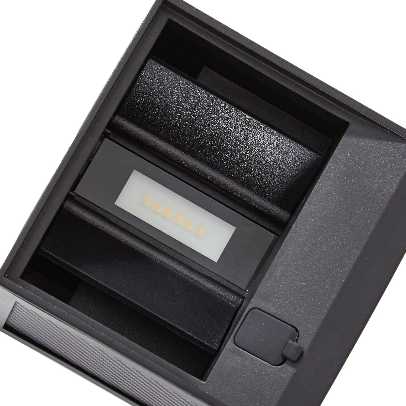 Applique murale solaire à LED Avvin, avec capteur, 10 x 10 cm, noire, IP65 -