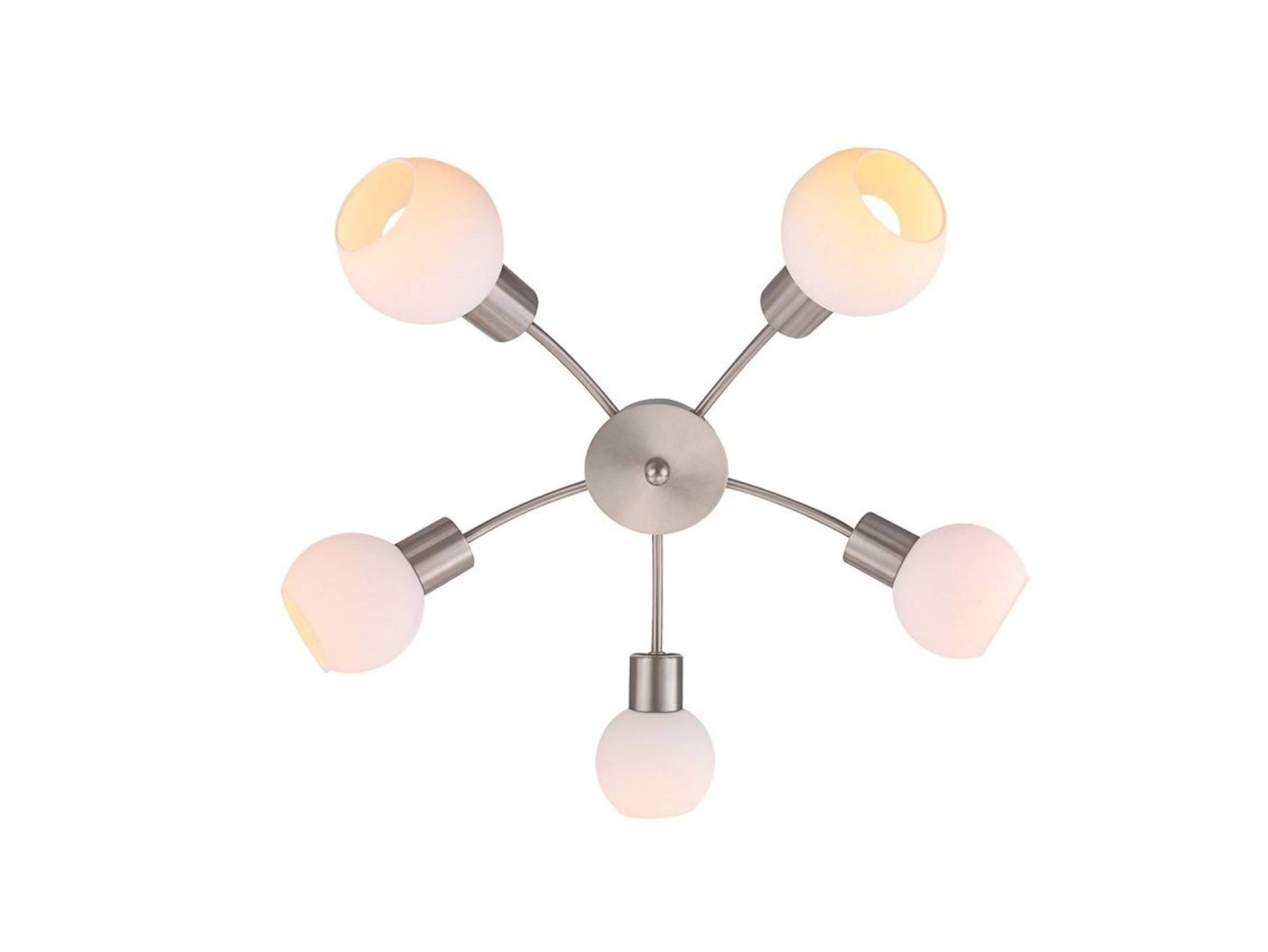 Elaina 5 Taklampe Nickel/Opal - Lindby