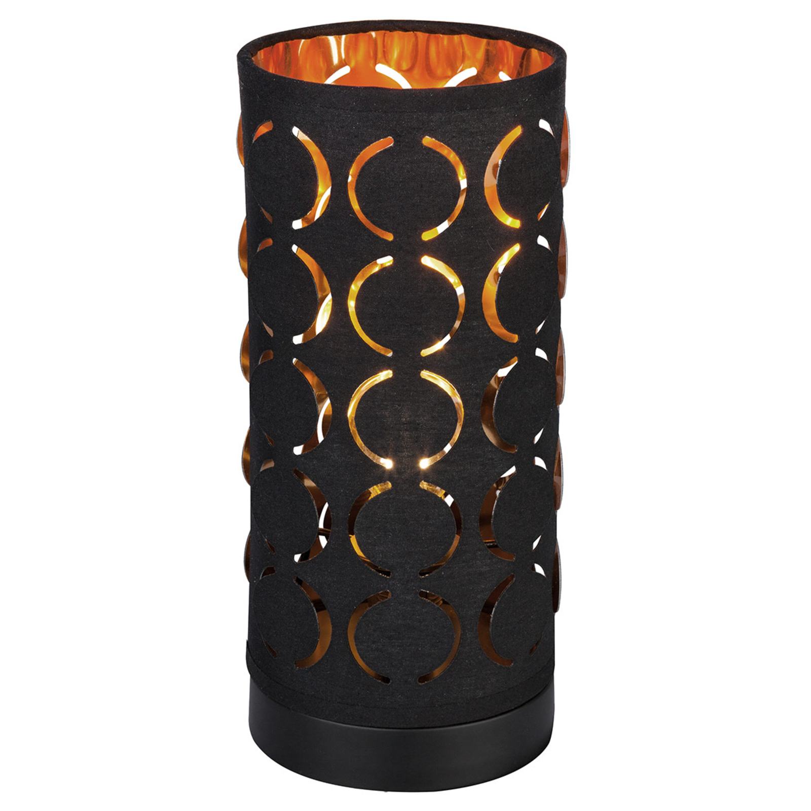 Globo Harald table lamp in an Oriental design black, for Living / Dining Room, metal, fabric, E14, 40 W, energy efficiency: A++, H: 25 cm