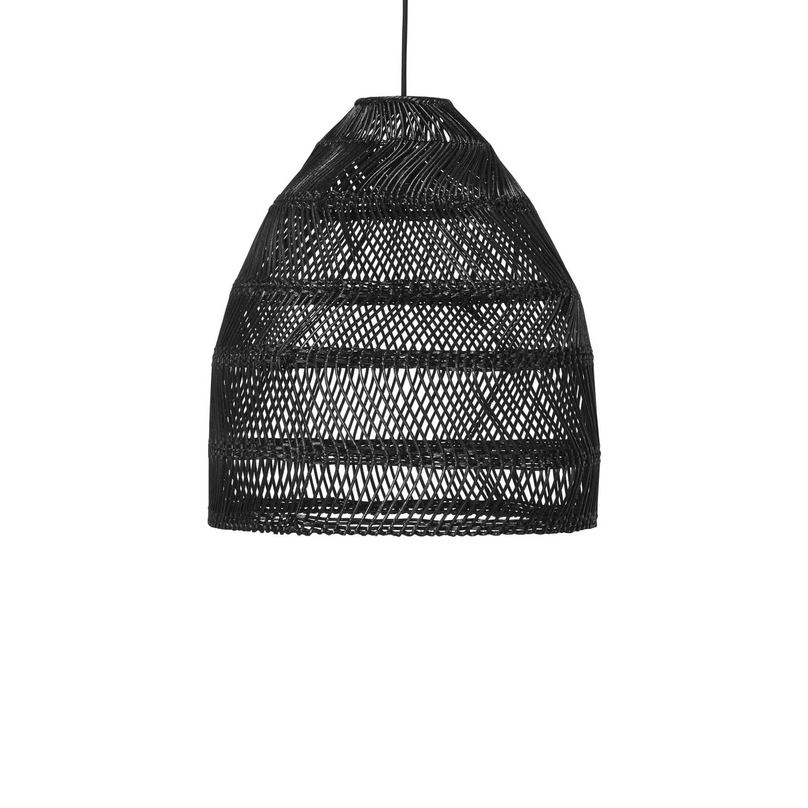 Lampa wisząca PR Home Maja, rattan, czarny, Ø 53 cm