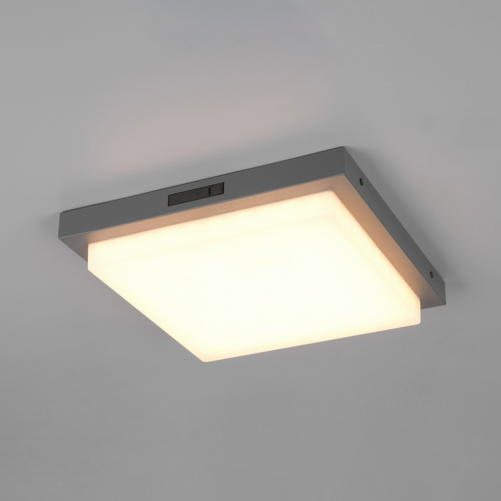 Bermejo LED outdoor wall light, angular, sensor, CCT, anthracite