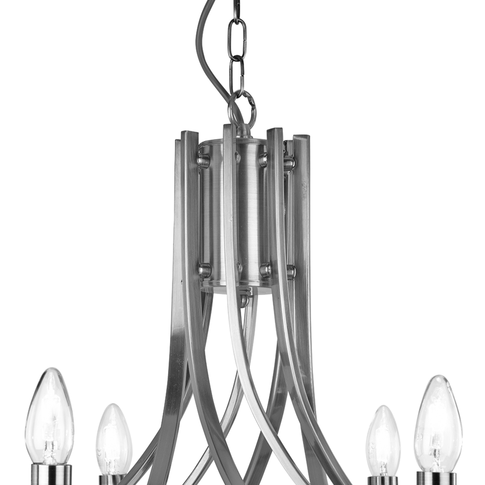 Ascona pendant light 8-bulb satin silver