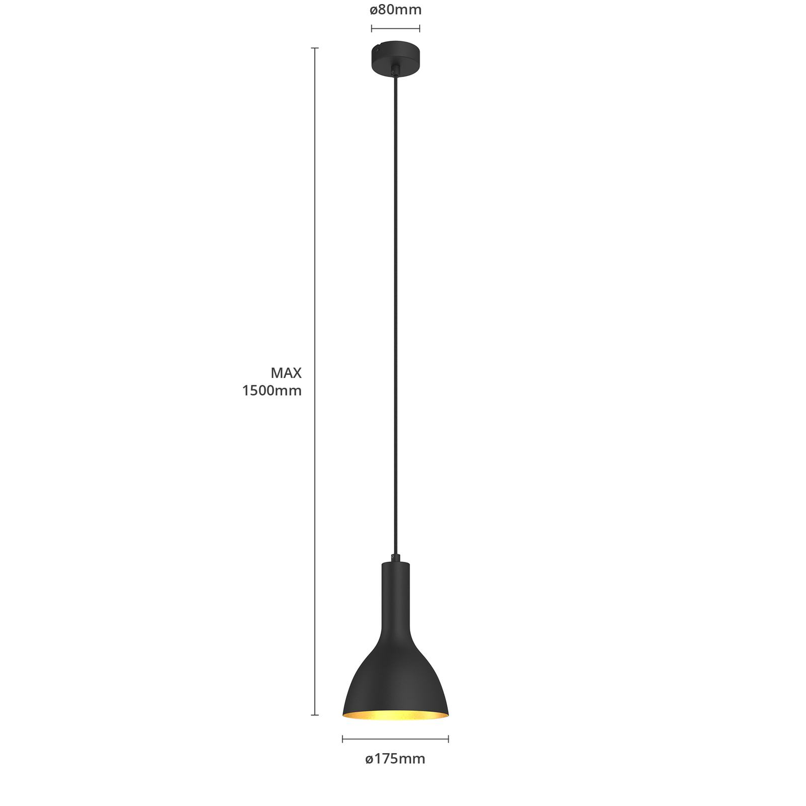 Arcchio Cosmina hanglamp, 1-lamp zwart