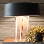 Prandina Glam bordslampa 48cm klar/skärm svart