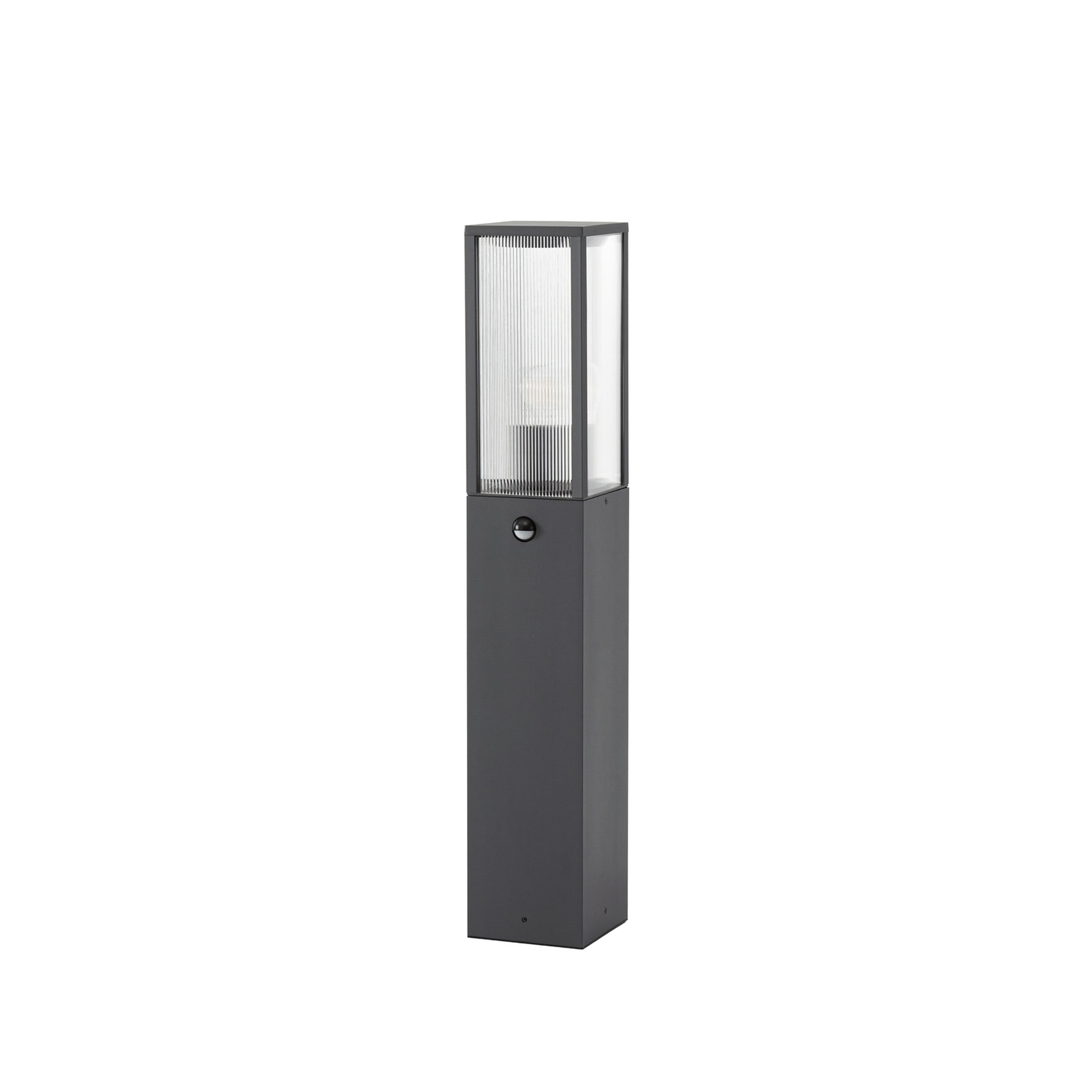 Peldar path light, 80 cm, anthracite/ribbed, sensor - Lindby