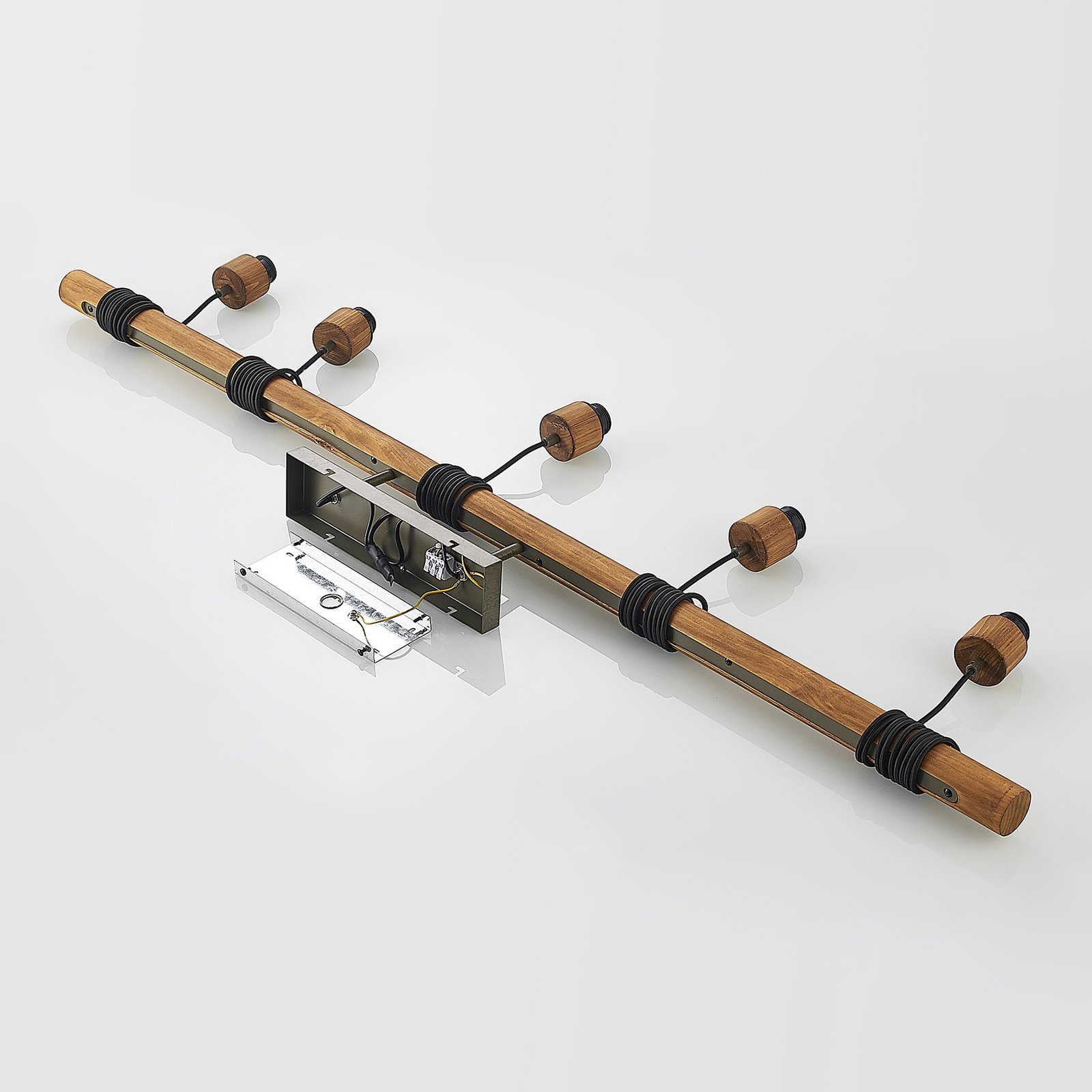 Durbis 5 Taklampa Dark Grey/Wood - Lindby