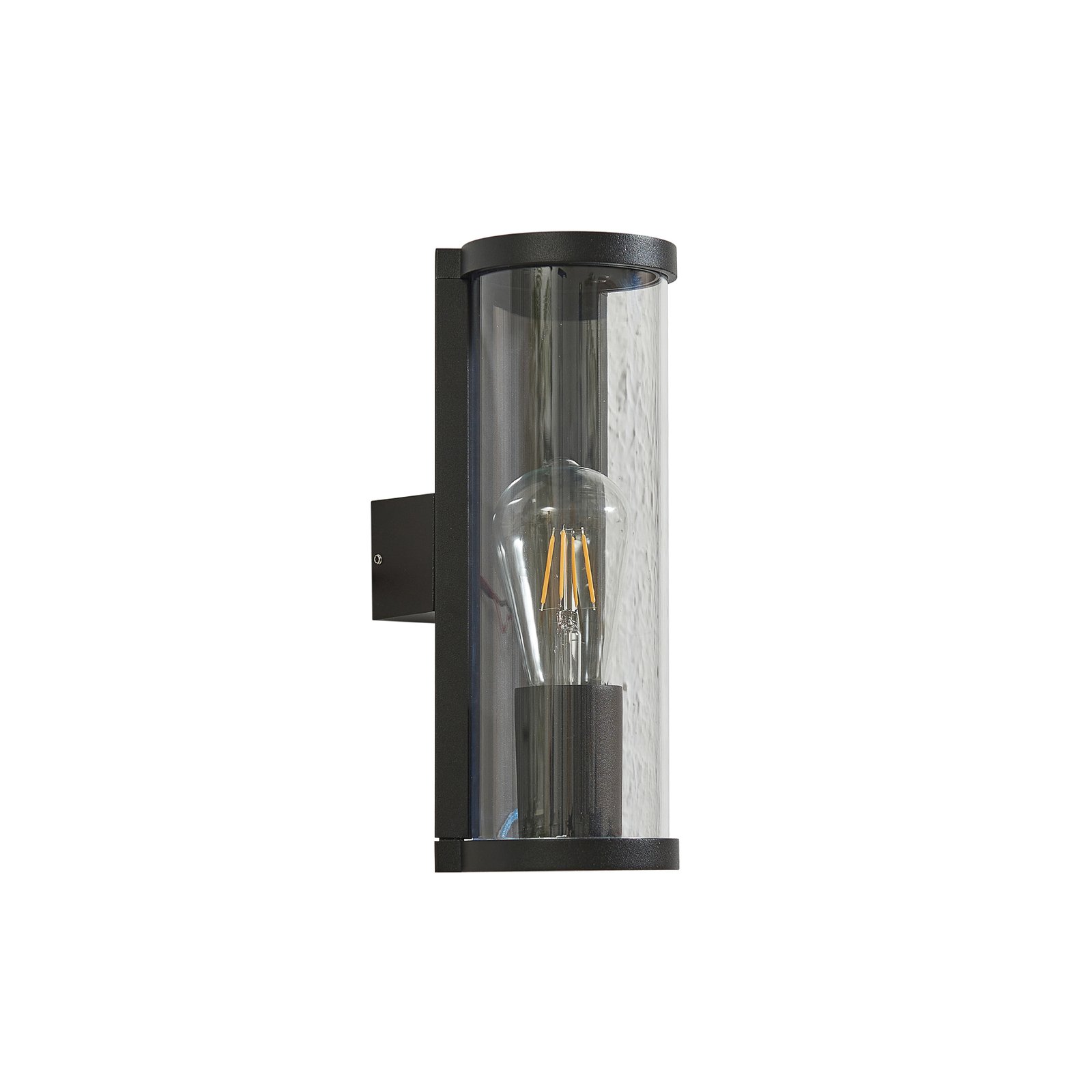 Lucande udendørs væglampe Zanta, højde 28,2 cm, IP65, sort