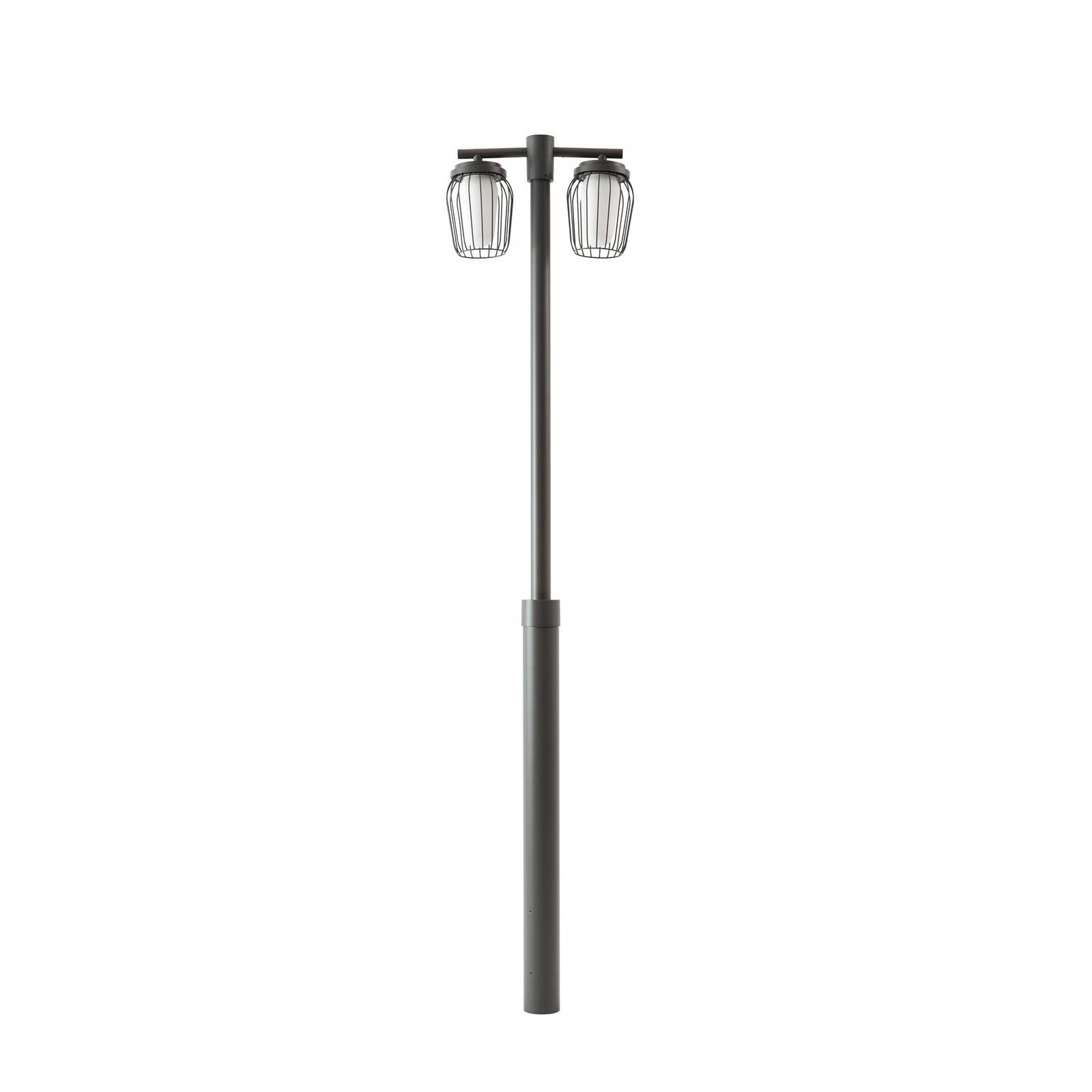 Lucande Außenleuchte Chandan, Höhe 215 cm, anthrazit, 2-flg.