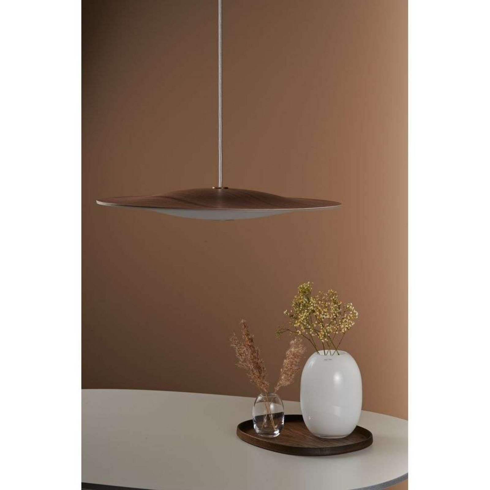 Sinus-Wood 550P LED Pendant Wallnut/Opal - Piet Hein