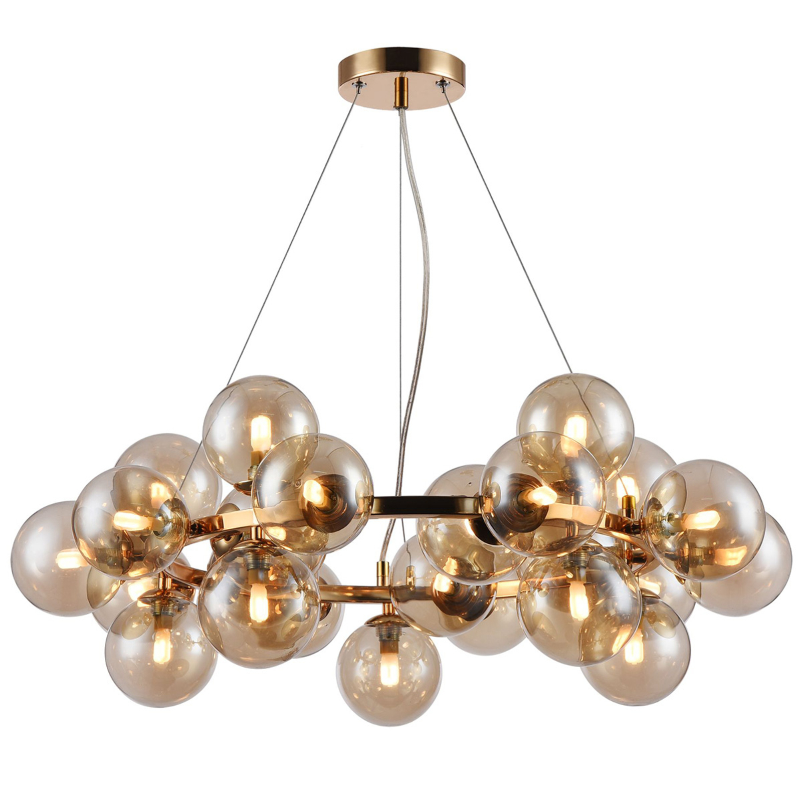 Dallas round pendant lamp, gold