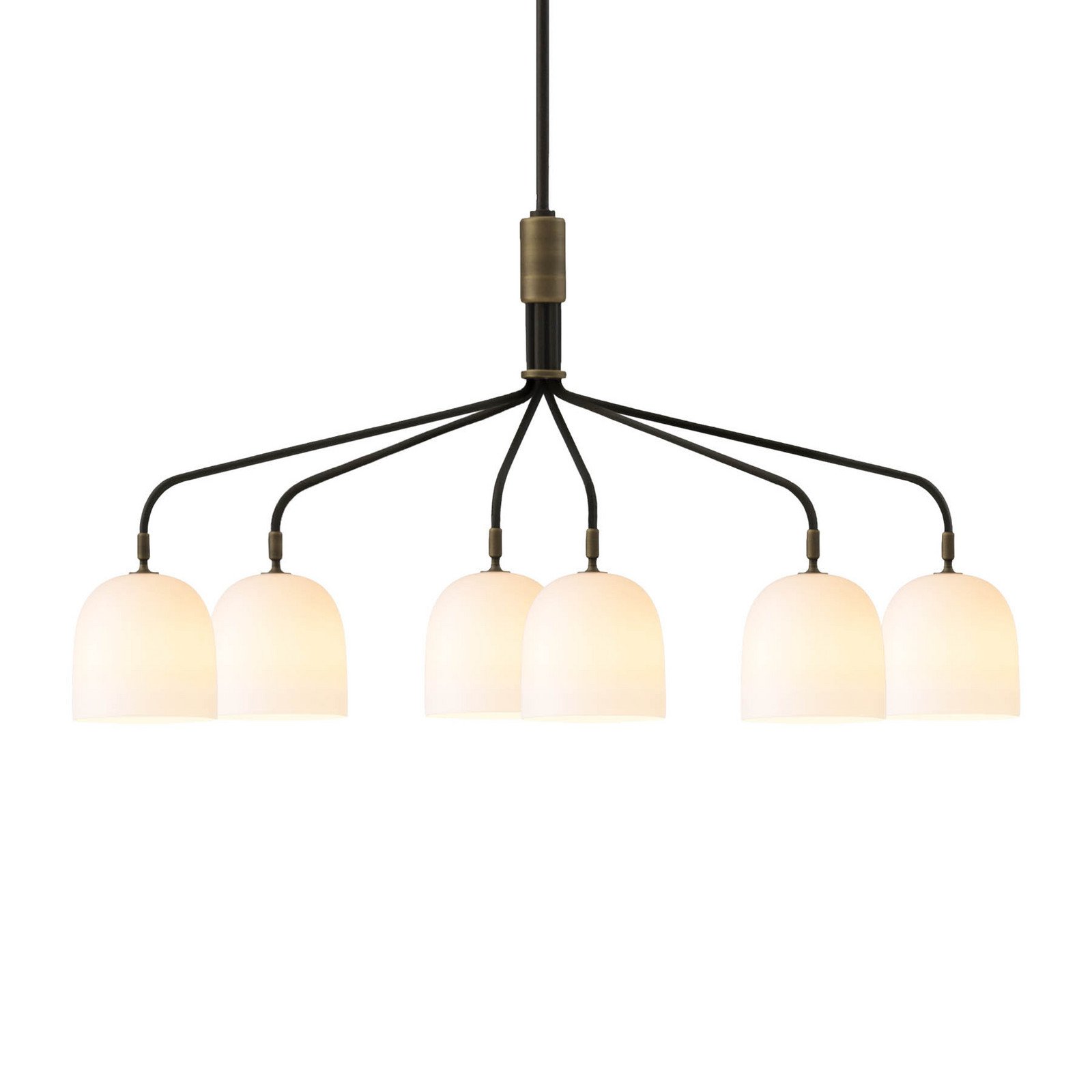 GUBI Candelabru Howard cu 6 lumini 134x73 cm gunmetal/alb - Camera de zi / sufragerie - Design - antracit alb