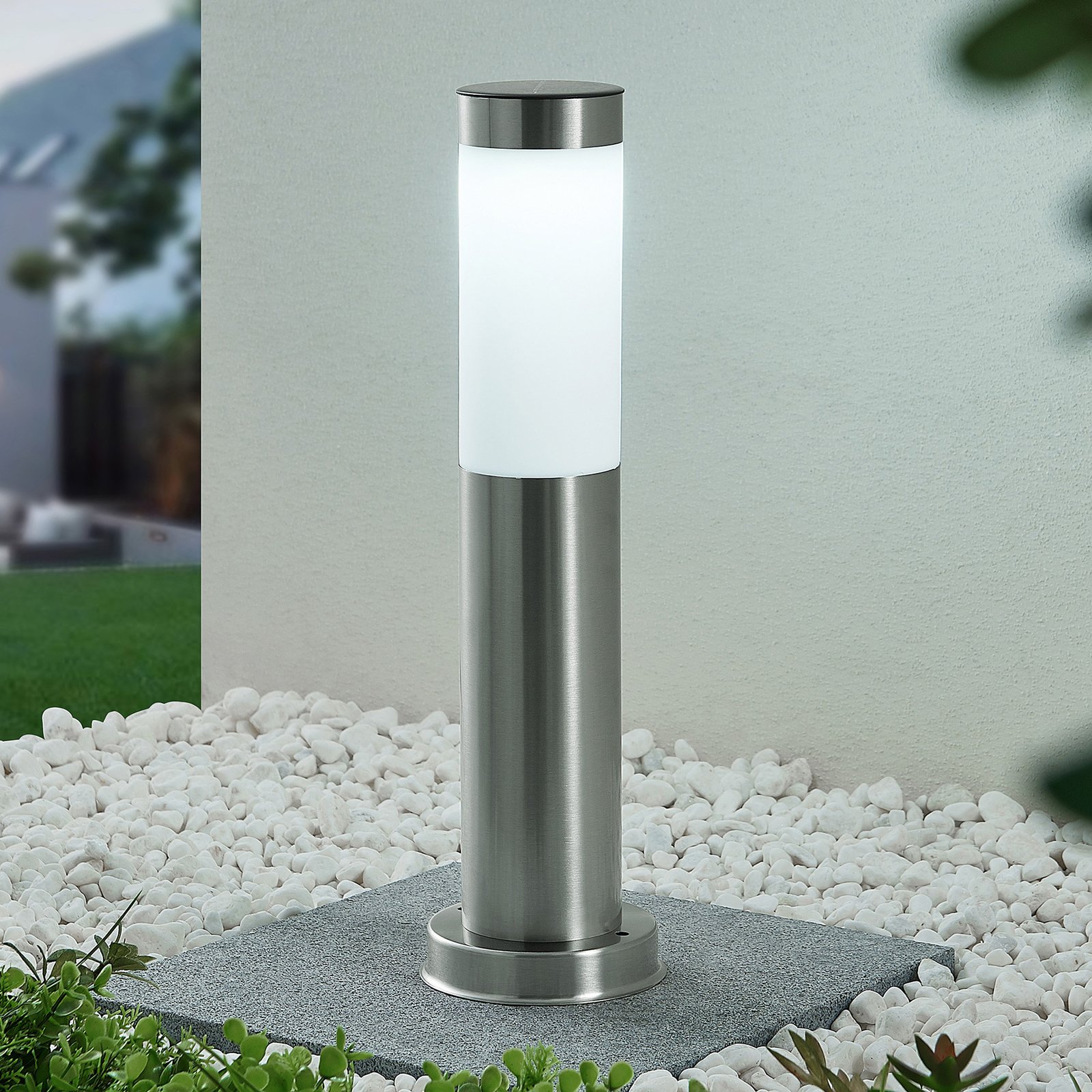 Lindby Sirita lampe pour socle solaire LED, inox