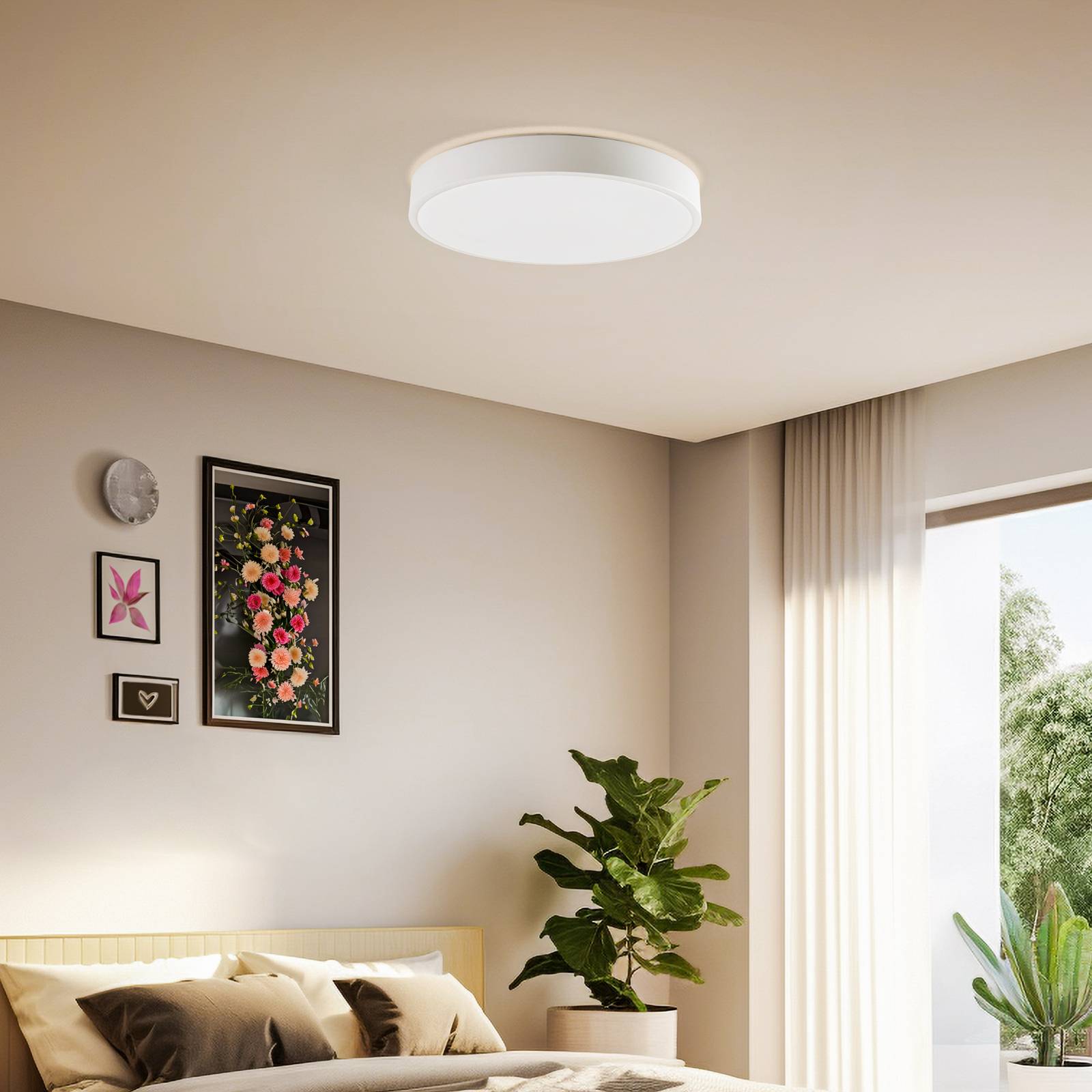 Lindby Smart LED-taklampe Innes hvit Ø38cm RGB CCT Tuya
