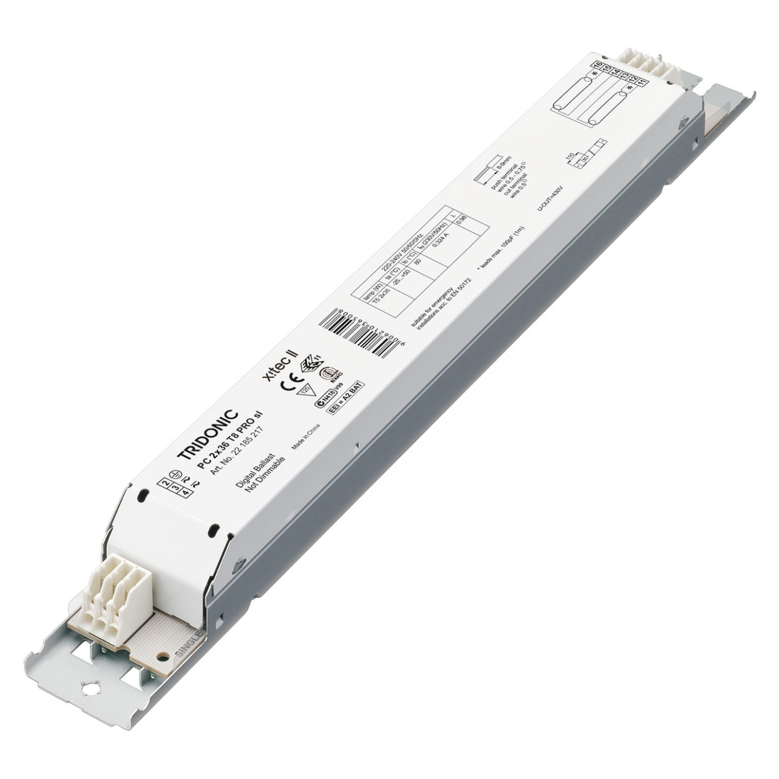 WATT24 PC 2 x 58 W T8 PRO sl, L: 28 cm, W: 3 cm, H: 2.8 cm