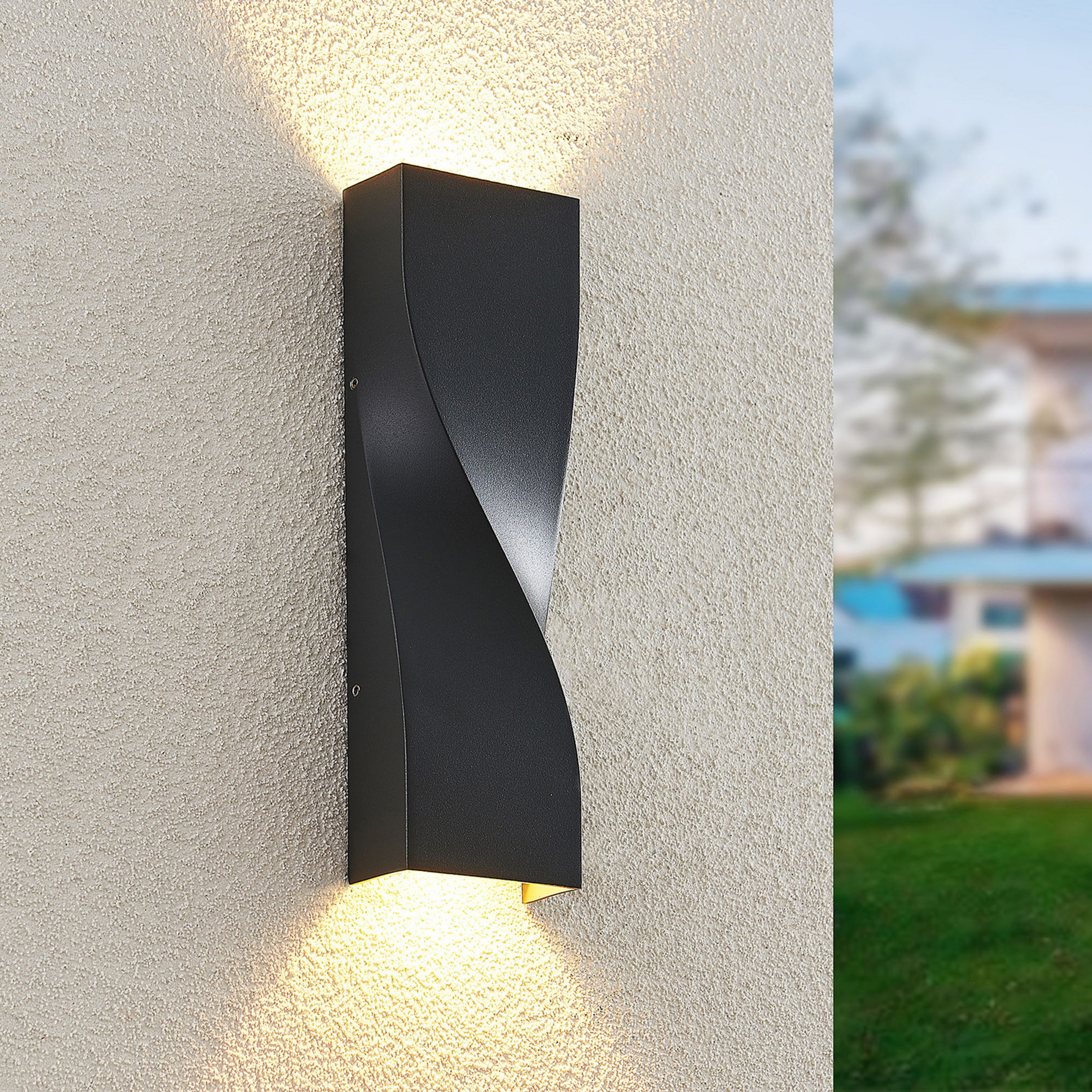 Applique d'extérieur LED Lucande Tibelya, anthracite, up/down, IP65