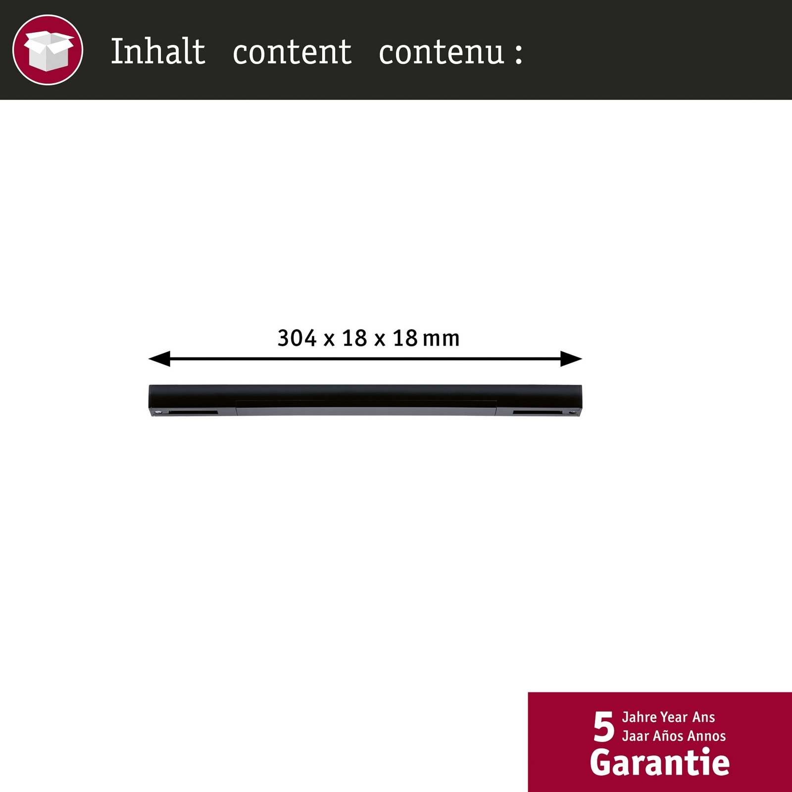 Paulmann središnji dovod URail Zigbee, mat crni, dugi