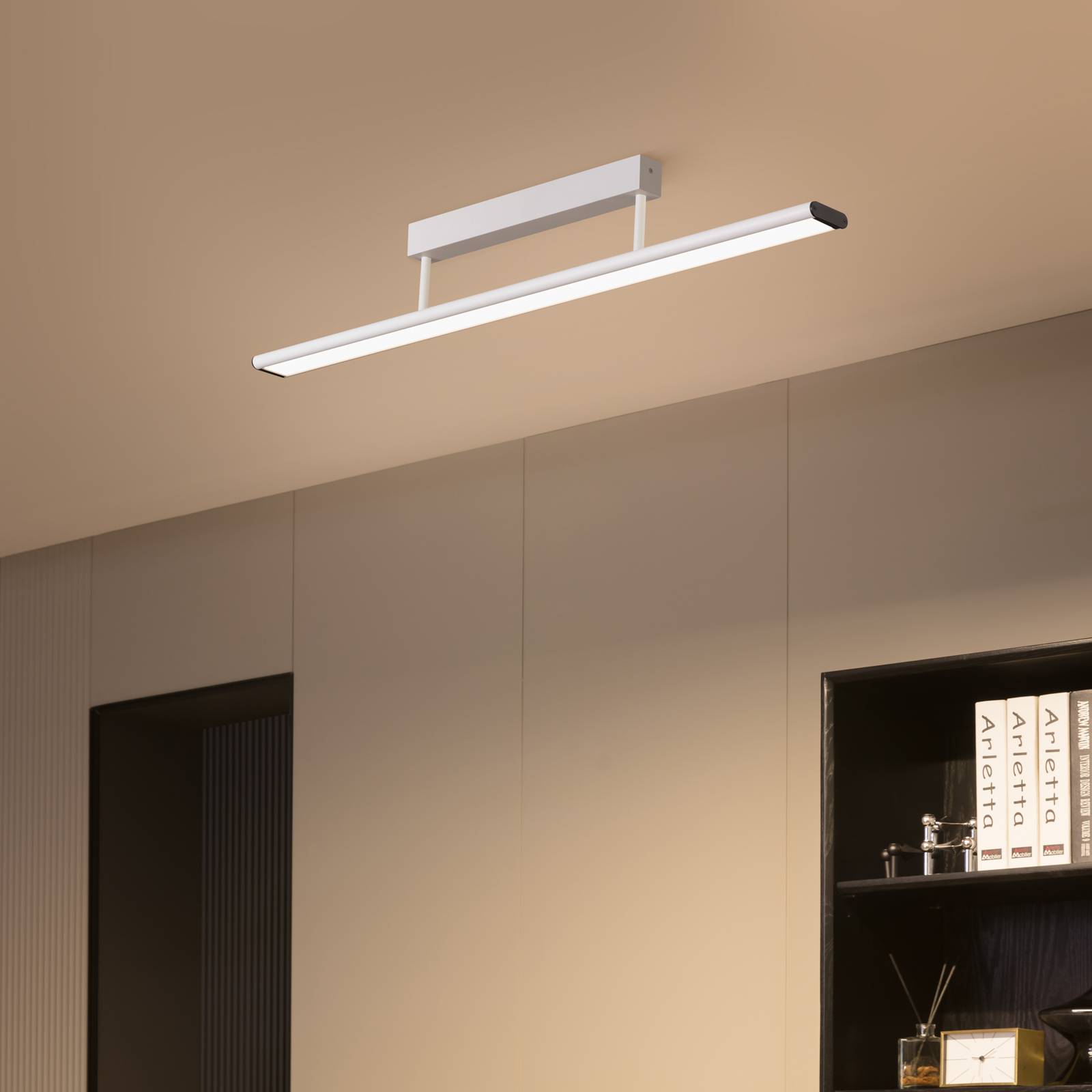 Prios Yuela plafonnier LED DALI 100 cm blanc