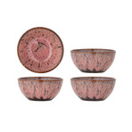 Bol Rayen, rose, lot de 4, 7 cm, céramique - Bloomingville