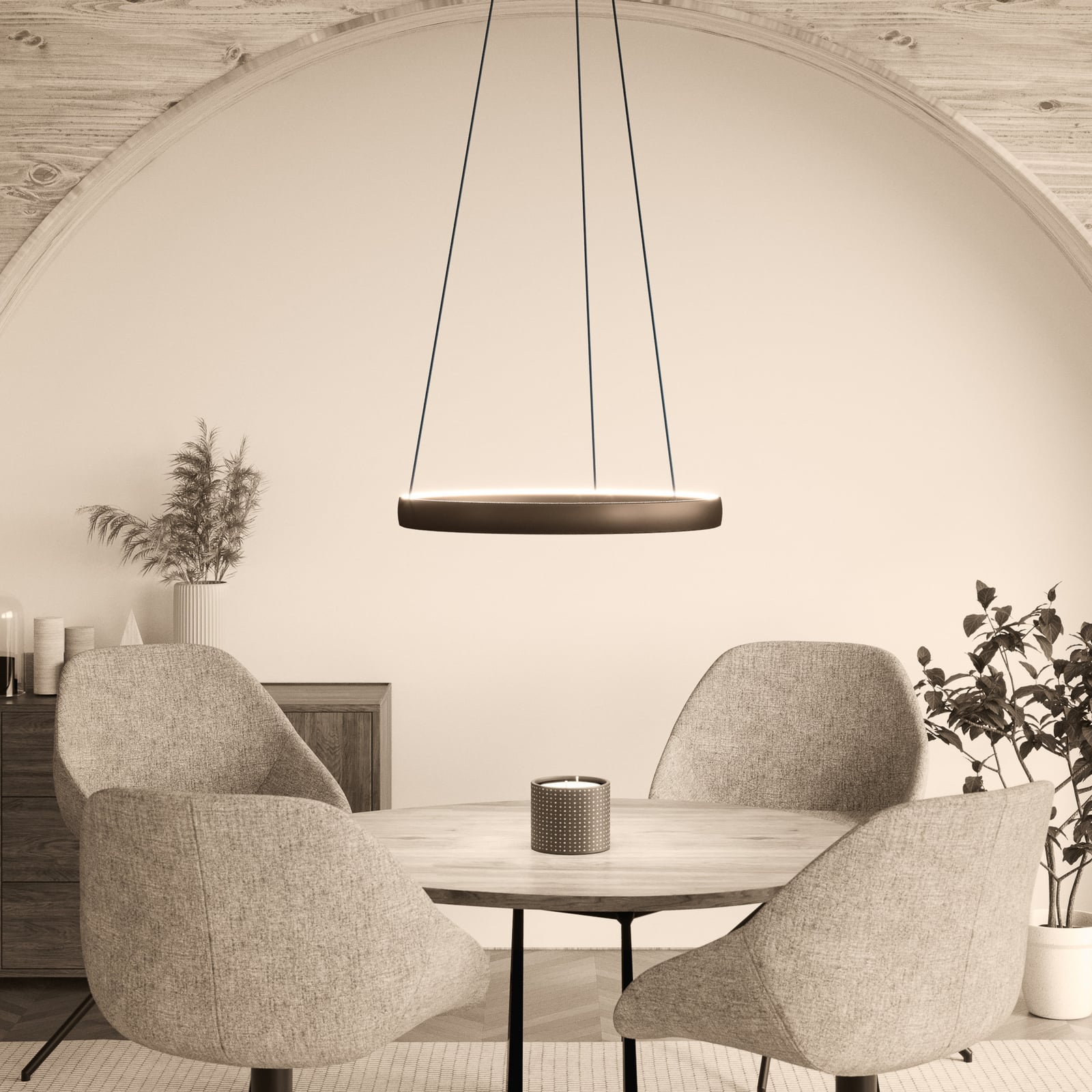 Suspension LED Trabuco, marron, Ø 80 cm CCT - Stars of Light