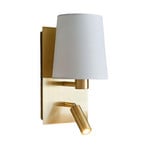 Aiden Vegglampe White/Brass - Lindby