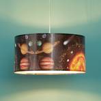 Space pendant light with space print