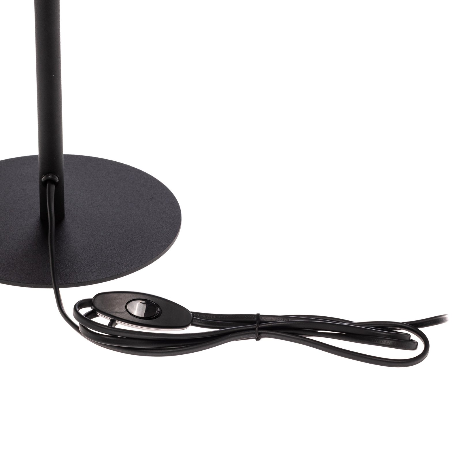 Lámpara de mesa Harmony, negra, de yute Natur, altura 37 cm