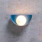 Vegglampe Benni med kuleskjerm av glass, blå