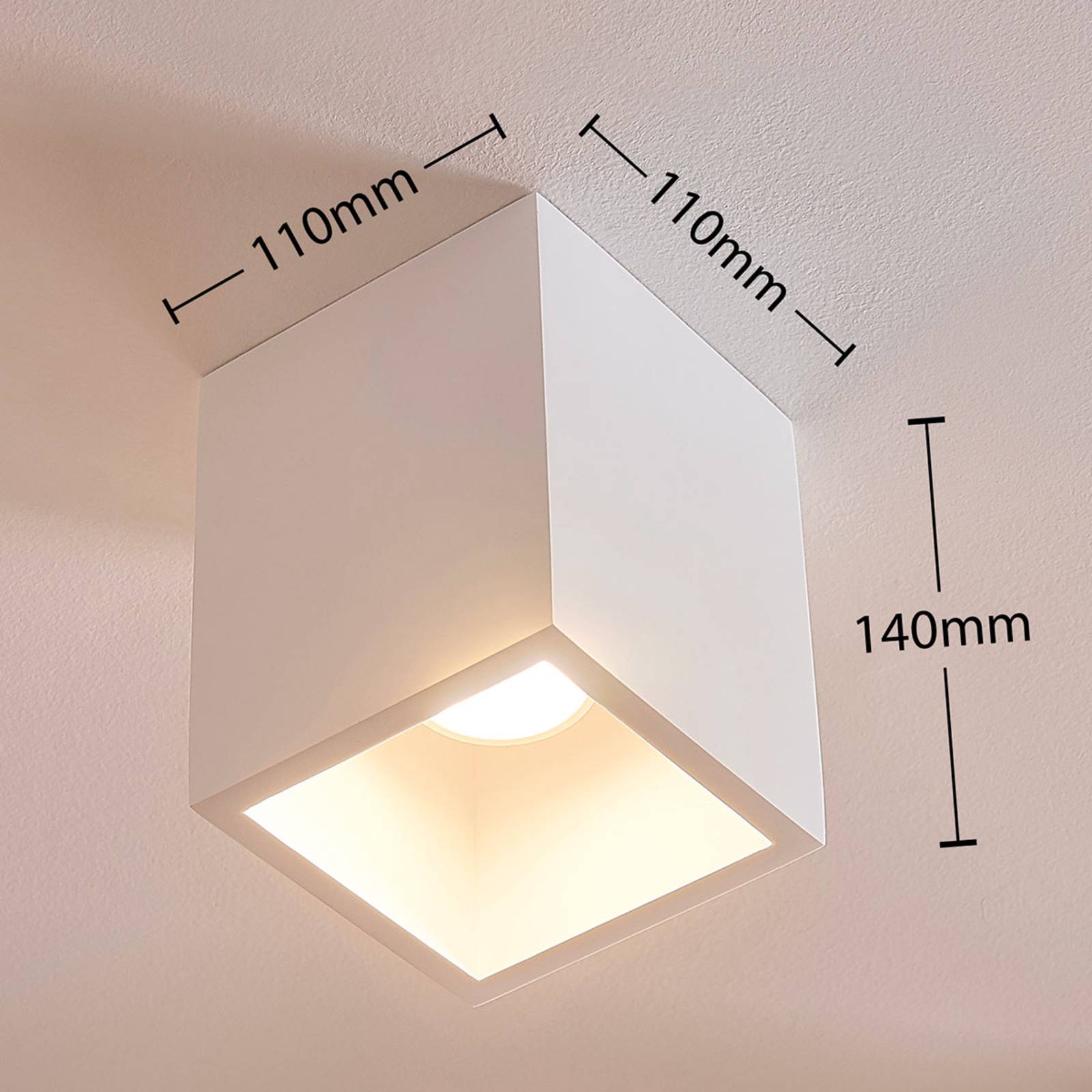 Kwadratowy gipsowy downlight Natalie