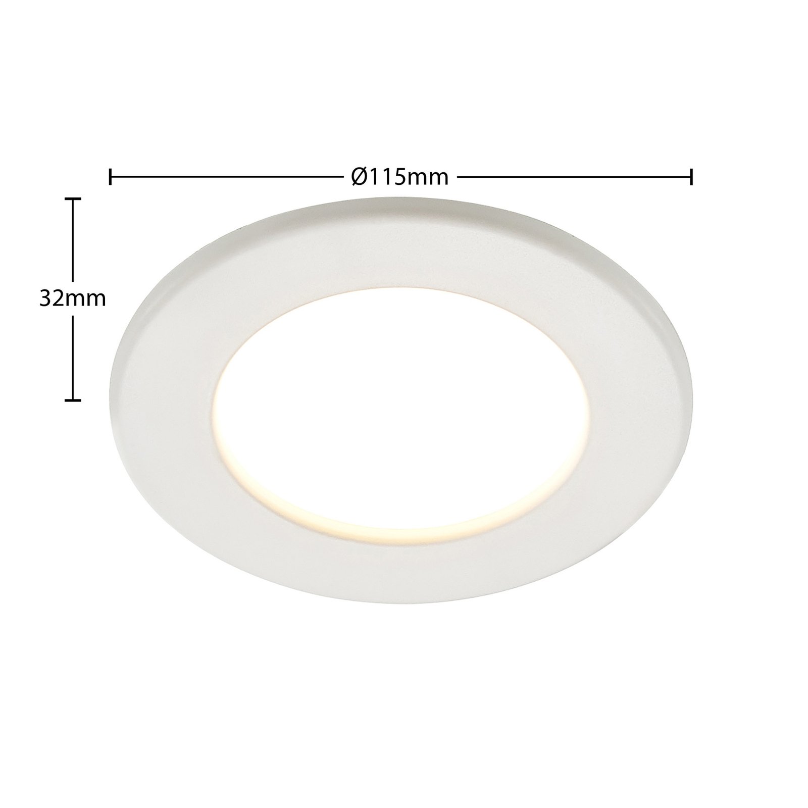 Prios LED süllyesztett lámpa Cadance, fehér, 11,5cm, 3 db, dimmelhető